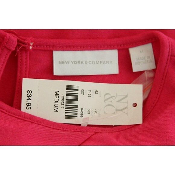 New York & Co Pink Barbie Core Dress Medium Dress A-Line Sleeveless - Picture 4 of 4
